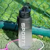 Botella de agua de gran capacidad, resistente al calor, con popote, portátil, adecuada para hombres, uso en verano, resistente a caídas, plástico, para fitness y deportes