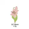 Flores Nuevas, Colgantes de Flores Florales Frescas, Pulseras de Accesorios de Aleación con Goteo de Aceite, Colgantes de Accesorios para Joyería
