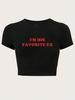 Design Europeu e Americano 2025 Sexy Estampa de Letras Gola Redonda Manga Curta Camiseta Slim-fit Fashionável Emagrecedora Spice Girls Top Curto