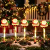 Luzes de Natal movidas a energia solar, tema Papai Noel, conjunto de cinco, para decoração externa de jardim e gramado, à prova d'água, criando uma atmosfera festiva