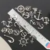 20 Tipos de Acessórios para Joias DIY, Materiais Artesanais, Pingentes de Pulseira de Âncora e Roda de Navio Vintage, Série Marinha Popular de Vendas Quentes no Comércio Exterior Transfronteiriço