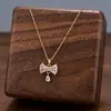 Comercio Exterior de Amazon Venta Caliente Collar de Acero de Titanio Temperamento Femenino Circonita Microincrustada Personalidad Cadena para Clavícula de Alto Sentido Colección Joyería