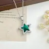 Colar Transfronteiriço Estilo Europeu e Americano Estrela Zircônia Microincrustada Colar para Mulheres, Luxo Leve Moda Aço Inoxidável de Alta Qualidade Corrente de Clavícula Acessório para Mulheres