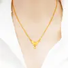 Francês Antigo Imitação 24K Conjunto de Ouro Mulheres Borboleta Clavícula Cadeia Estilo Étnico Moda Vietnã Areia Colar de Flores de Ouro