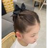 Grampo de Cabelo de Tecido Liso Colorido Elegante para Meninas com Laço Tridimensional Estilo Princesa Coreana Doce Prendedor Top Acessórios de Cabelo Pai e Filho