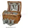 Cesta de mimbre de sauce Linyi cesta de bambú cesta de picnic cesta portátil para exteriores cesta de almacenamiento de alimentos para picnic de viaje hecha a mano
