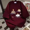 Camiseta de manga corta con estampado de dibujos animados lindos de seda de leche para parejas, top versátil holgado de verano para Instagram, estilo unisex