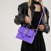 Bolso de mano cuadrado pequeño diagonal portátil para mujer, nuevo, práctico, de textura, moderno, informal, de color sólido, sencillo, para invierno