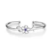 Pulsera Artística de Flor de Cerezo con Incrustaciones de Diamantes de Estilo Coreano, Personalizable, para Mujer