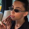 Nuevas gafas de sol de media montura estilo ojo de gato europeas y americanas de moda, montura ovalada pequeña a la moda, estilo de celebridad de internet, gafas de sol de aspecto natural