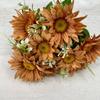 Girasol Flor Artificial Ramo de 9 Cabezas Boda Hogar Diseño de Dormitorio Decoración de Hotel Flor Artificial Venta al por Mayor Punto