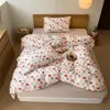 Conjunto de Quatro Peças de Algodão Tricotado Classe A 100% Algodão Algodão Tianzhu Listrado Simples Estilo de Pousada de Luxo Capa de Edredom Super Macia para Dormir Nu