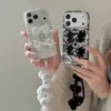Diseño de lazo tridimensional de encaje, adecuado para funda de teléfono Apple 18 Pro Max, estilo cadena iPhone 17, diseño simple, para niñas