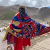 Manto de Viagem Estilo Étnico Noroeste Xale de Tricô Cachecol de Primavera Outono Inverno Manto Cobertor Feminino Xizang Xinjiang