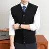 Chaleco de Punto para Hombre Cárdigan Espalda Abierta Ropa Casual Holgada para Personas Mayores Chaleco sin Mangas Suéter para Hombre Otoño