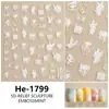 Redanco5D Embutido Ins Celebridade da Internet Desenho Animado Adesivos de Unha Malha Flor Laço Tridimensional Adesivos de Unha He1801