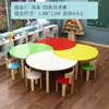 Mesa de Arte para Pintar Clase de Entrenamiento de Jardín de Infantes Conjunto de Clase de Tutoría Madera Maciza Set de Aprendizaje para Estudiantes Pupitres y Sillas para Niños