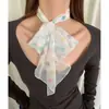 Bufanda Fina de Seda Estampada con Estrellas Estilo Coreano para Mujer, Nuevo Modelo de Primavera, Corbata de Cuello de Gama Alta, Bufanda Larga de Cinta