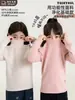 Camiseta Interior Básica para Niñas Wulibuyi 2026 Otoño Básica Versátil Cálida Polar de Doble Cara Cuello Medio Alto Corte Ajustado Camiseta Moderna