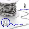 Cadena de bolitas de acero inoxidable 304 de longitud infinita 4 etiquetas cadena de bolitas de protección ambiental 5 cadena de bolitas de acero decorativa para joyería 2 cadena de bolitas metálicas