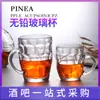 Taza de Cerveza Creativa de Vidrio Transparente Taza de Piña con Asa Copa de Vino Engrosada Copa de Cerveza de Barril Taza de Té Resistente al Calor Paquete de 6