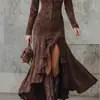 Vestido Popular Europeo y Americano Transfronterizo Delgado con Cremallera Cuello Alto Abertura Larga Estación Independiente de Amazon Otoño e Invierno 2025
