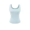 2026 Verano Nuevo Estilo Americano Chica Picante Color Sólido Acolchado Hombros Descubiertos Ajustado Top Básico Camisola de Cuello Cuadrado Camiseta sin Mangas para Mujer