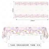 Nova Decoração de Festa com Tema Arco-Íris Rosa Desenho Animado Banner Banners Espirais Pratos de Papel Copos de Papel