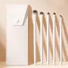 Novo conjunto de 5 pincéis para sombra de porcelana nuvem kit de ferramentas de maquiagem para iniciantes conjunto completo de pincel para delineador de cílios inferiores pincel de detalhe para vinheta