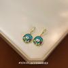 Pendientes de Gota de Aceite de Flor Estilo Pintura al Óleo Estilo Palacio Retro Simples 2024 Nuevo Estilo Diseño Elegante Pendientes de Nicho Versátiles