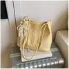 Bolsa de ombro texturizada em renda estilo coreano para mulheres, nova bolsa tote da moda primavera 2025, bolsa de mão elegante para senhora, bolsa saco