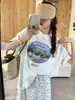 Camiseta de Manga Corta Estilo Harajuku Bf Perezoso Estilo Hong Kong para Mujer, Versión Coreana Holgada, Top de Moda Estilo Ins, Top de Moda para Estudiante, Camiseta de Moda