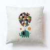 Funda de almohada de lino con animal de dibujos animados lindo elefante suministro de fabricantes de plataforma transfronteriza funda de cojín para coche sofá