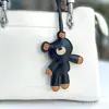 Novo Pingente de Bolsa de Urso Bobo Estilo Ins, Acessório de Couro PU Nicho para Carro e Bolsa, Pingente Pequeno de Urso em Couro