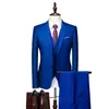 Traje Casual de Negocios Nuevo para Hombre Transfronterizo Conjunto de Tres Piezas para Hombre Dos Botones Estilo Coreano Corte Delgado Traje de Novio traje Hombres