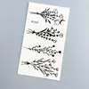 Pegatinas de Tatuaje Florales Minimalistas Transfronterizas Blanco y Negro Línea Rosa Impermeables Temporales para Mujeres Pegatinas de Tatuaje Estilo Fresco