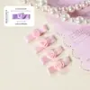 Flor de rosa de cinta fresca, moño lindo de flor mini de nudo plano, decoración para ropa de muñeca, moño de color block