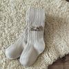 Medias de otoño e invierno para niñas, patrón de cáñamo, calcetines de leggings para niños, calcetines de terciopelo fino, calcetines cálidos con lazo para usar en exteriores