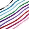 Venta directa del fabricante, suministro en stock de ribete de borde de ciempiés de seda de baja elasticidad de 0,8 cm con hilo dorado y plateado, encaje de color sólido para accesorios de indumentaria y textiles para el hogar