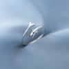 Anillo abierto brillante con forma de delfín en plata esterlina s925 de Nalan, con diseño de nicho de viento frío, bonito anillo para comer animales R00322