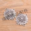 2 Cor 27 * 28mm retro liga de zinco família vento acessórios porosos irregular flor conector