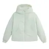 Chaqueta corta de algodón cálida con capucha para mujer, nuevo estilo de invierno, abrigo acolchado de corte holgado, abrigo deportivo de algodón de color liso