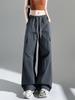 Overol de Seda de Hielo de Secado Rápido Estilo Americano para Mujer 2025 Verano Nuevo Pantalón Paracaídas Holgado para Exterior Protección Solar Pantalón de Pierna Ancha para Mujer