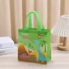 Bolsa Tote de Dinossauro de Desenho Animado Impermeável Não Tecido Bolsa de Presente de Aniversário Embalagem de Lanche para Levar Atacado Ecológico