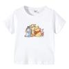 Mayoreo Algodón Camiseta Infantil Estampada con Dibujos Animados Manga Corta Verano Marca de Moda Top para Niños Verano Manga Media Ropa Infantil para Niñas
