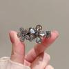 Horquilla de pelo de diamantes de cristal de alta calidad estilo retro de Corea del Sur con dulce temperamento y flor de diamantes de imitación con clip lateral, pinza para flequillo femenino
