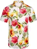 Nueva Camisa Casual Holgada Estilo Hawaiano con Estampado Floral Juvenil