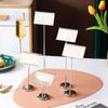 Soporte de anillo para número de mesa de acero inoxidable estilo europeo, soporte para tarjeta de menú de buffet, soporte para tarjeta de mesa, tarjetero