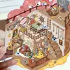 Adesivos de cenário para armazenamento sem corte de mundo em miniatura, casa 3D visual em camadas, adesivos de cena de jogo populares