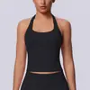 Top Halter Cuadrado Transfronterizo de Nuevo Estilo con Hermoso Diseño en la Espalda, Almohadilla en el Pecho, Alta Elasticidad, Chaleco Largo para Correr, Fitness, Yoga, Chaleco Deportivo sin Costuras